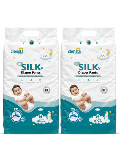 IIT SILK Diaper Pants for 7 to 12 kg Babies | Medium | Pack of 2 (60 Pants)