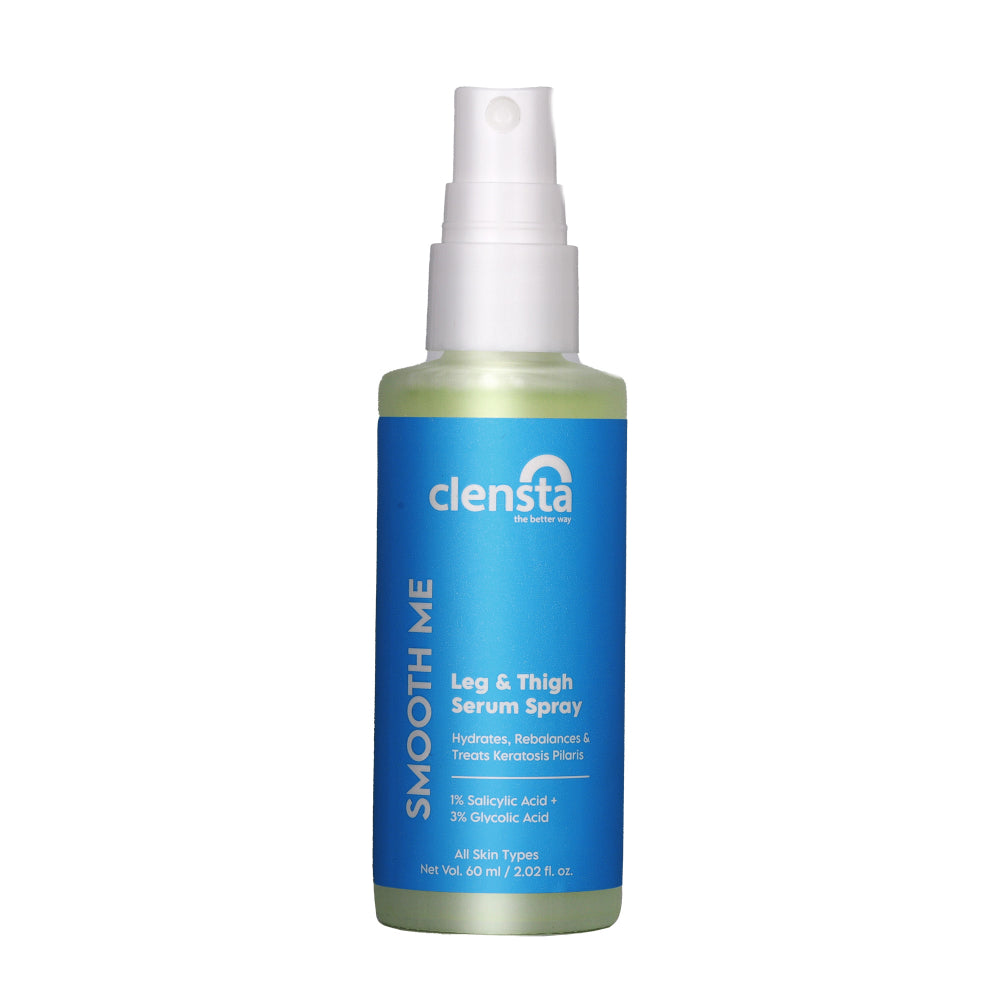 Clensta Smooth Me Leg and Thigh Serum Spray with Salicylic Acid and Glycolic Acid for smooth, even-toned skin