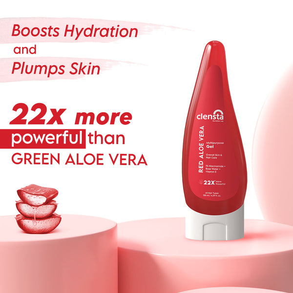 Clensta Red Aloe Vera Multipurpose Gel With 1% Niacinamide, Rose Water & Vitamin E, 2nd image