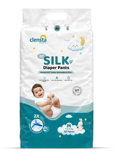 IIT SILK Diaper Pants for 7 to 12 kg Babies | Medium (30 Pants)