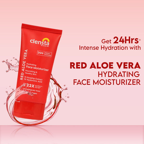 Red Aloe Vera Hydrating Face Moisturizer With 1% Rosehip Extract & 1% Hyaluronic Acid