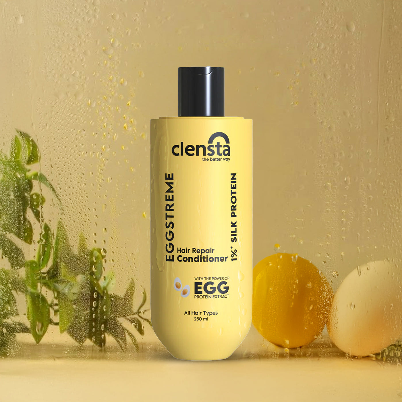 Clensta Eggstreme Hair Repair Conditioner with egg protein and 1% silk protein for damaged hair