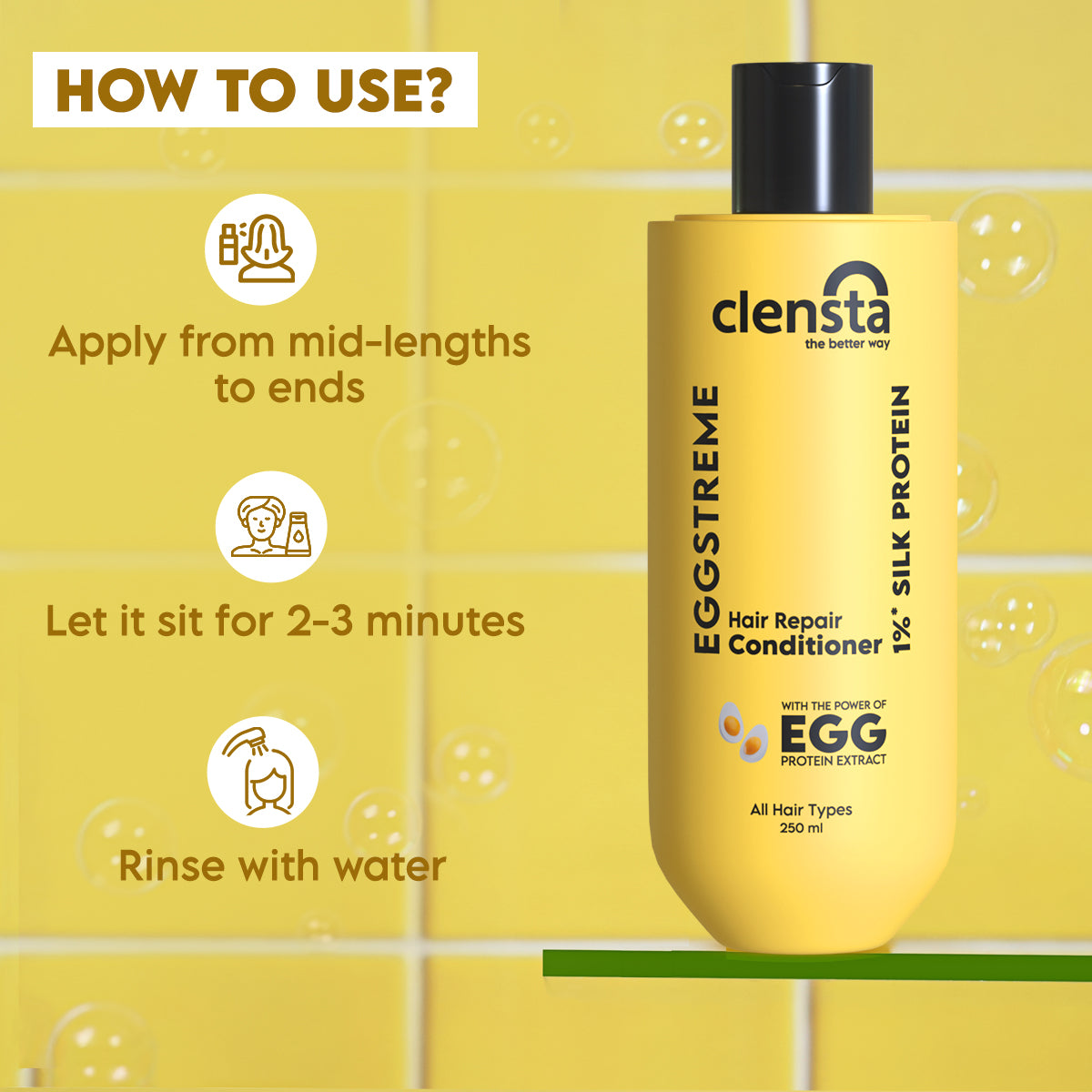 Eggstreme Hair Repair Conditioner With 1%* Silk Protein For Nourished Hair