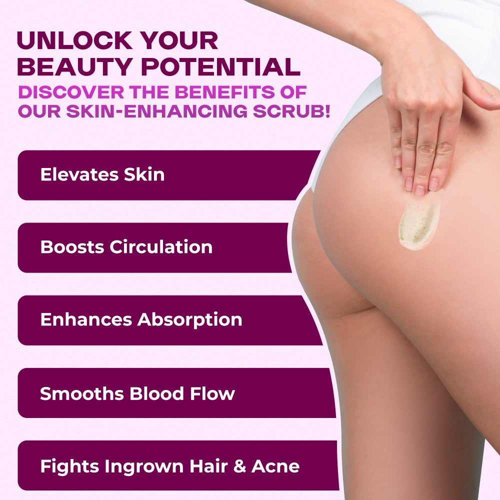 D' Good Side Back and Bum Scrub With 2% Lactic Acid, Guarana Extract & Walnut Shell For Smooth & Radiant Skin