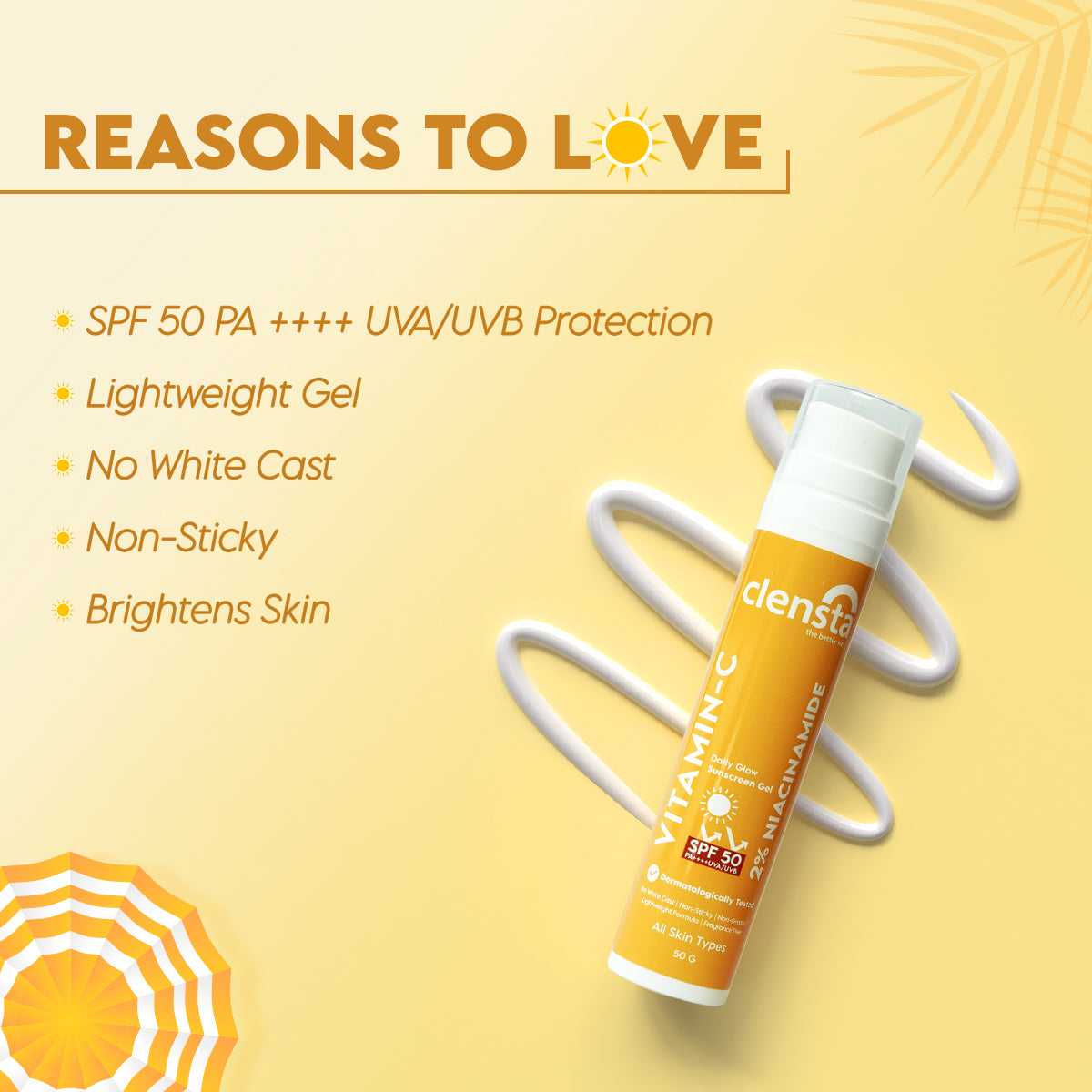 Vitamin C Daily Glow Sunscreen Gel SPF 50 PA++++ UVA/UVB With 2% Niacinamide for Sun Defense & Hydration