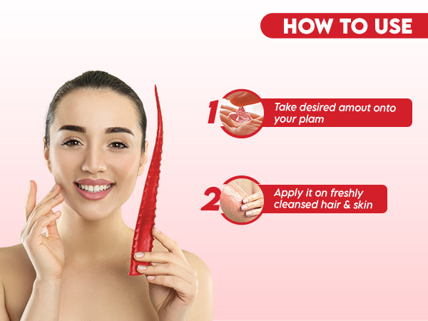 Clensta Red Aloe Vera Multipurpose Gel With 1% Niacinamide, Rose Water & Vitamin E A+ 4th mobile banner of how to use.