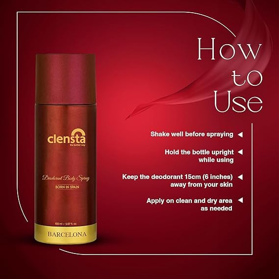 Clensta Body spray/Perfume BARCELONA Deodorant for Men 150ml Body Spray Long Lasting | All Day Freshness | Born in SPAIN