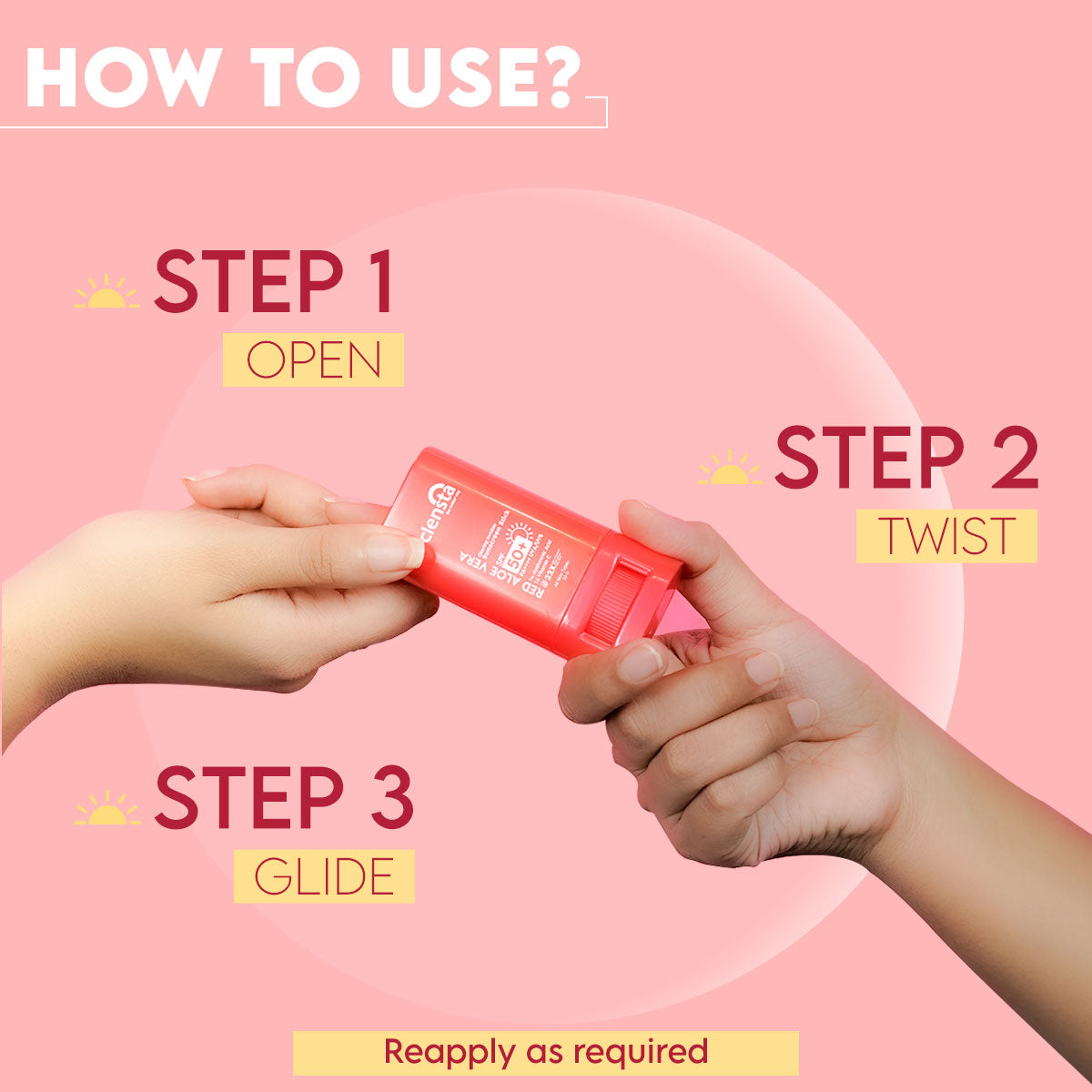 Red Aloe Vera Sun Stick With 1% Hyaluronic Acid & 1% Vitamin C for Sun Protection, Enhanced Moisture & Radiant Glow