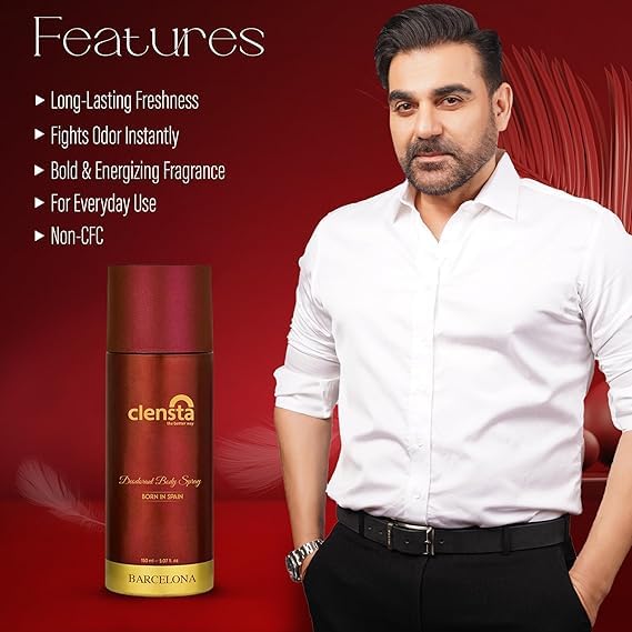 Clensta Body spray/Perfume BARCELONA Deodorant for Men 150ml Body Spray Long Lasting | All Day Freshness | Born in SPAIN