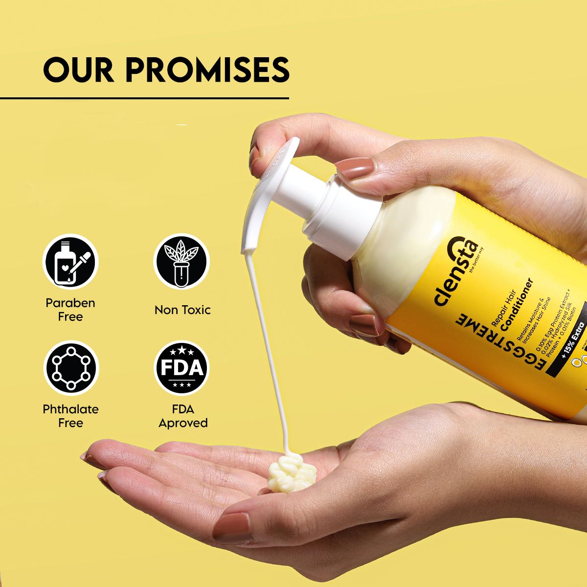 Eggstreme Repair Hair Conditioner With 0.10% Egg Protein Extract, 0.02% Hydrolyzed Silk Protein, 0.01% Biotin 200ml