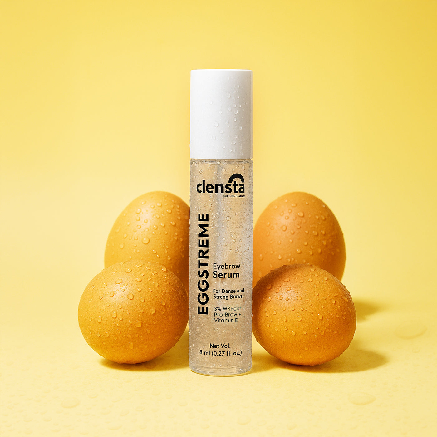 Clensta Eggstreme Eyebrow Serum with WKPep Pro-Brow, Vitamin E and Egg Protein for fuller brows