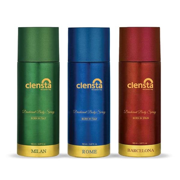 Clensta Deodorant (Milan, Rome, Barcelona) (Pack of 3)
