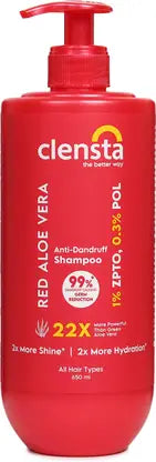 Clensta Red Aloe Vera Anti-Dandruff Shampoo With Zpto & Red Aloe Vera (650 ml)