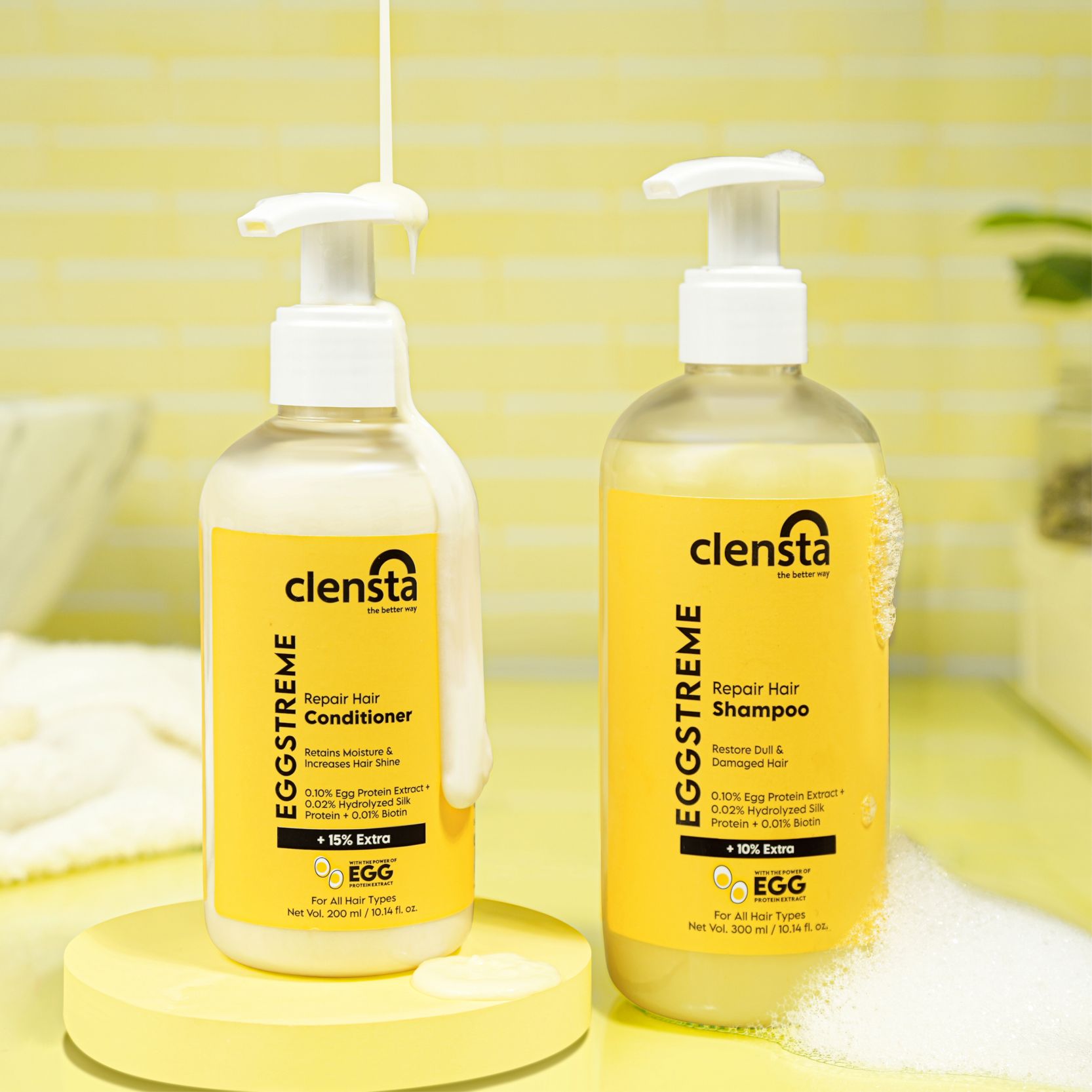 Eggstreme Repair Hair Conditioner With 0.10% Egg Protein Extract, 0.02% Hydrolyzed Silk Protein, 0.01% Biotin 200ml