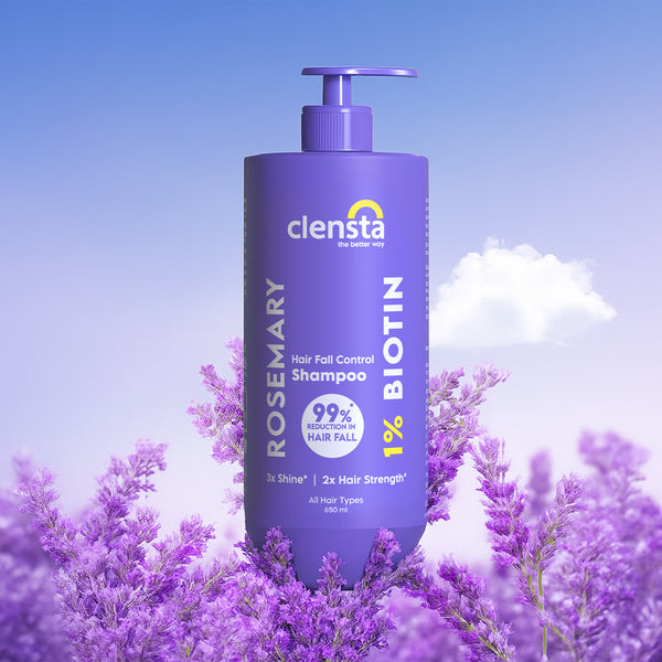 Clensta Rosemary Hair Fall Control Shampoo with Rosemary & Biotin for Reducing Hair Loss (650 ml)