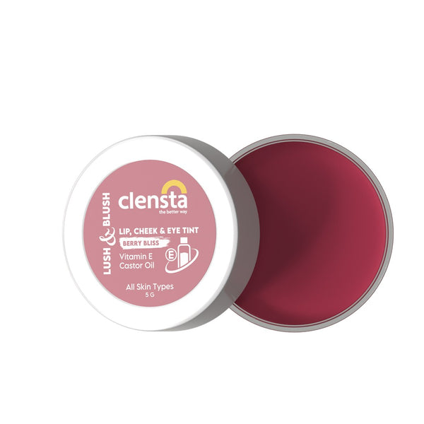 Lush & Blush Lip, Cheek & Eye Tint Berry Bliss 01 With Vitamin E & Castor Oil