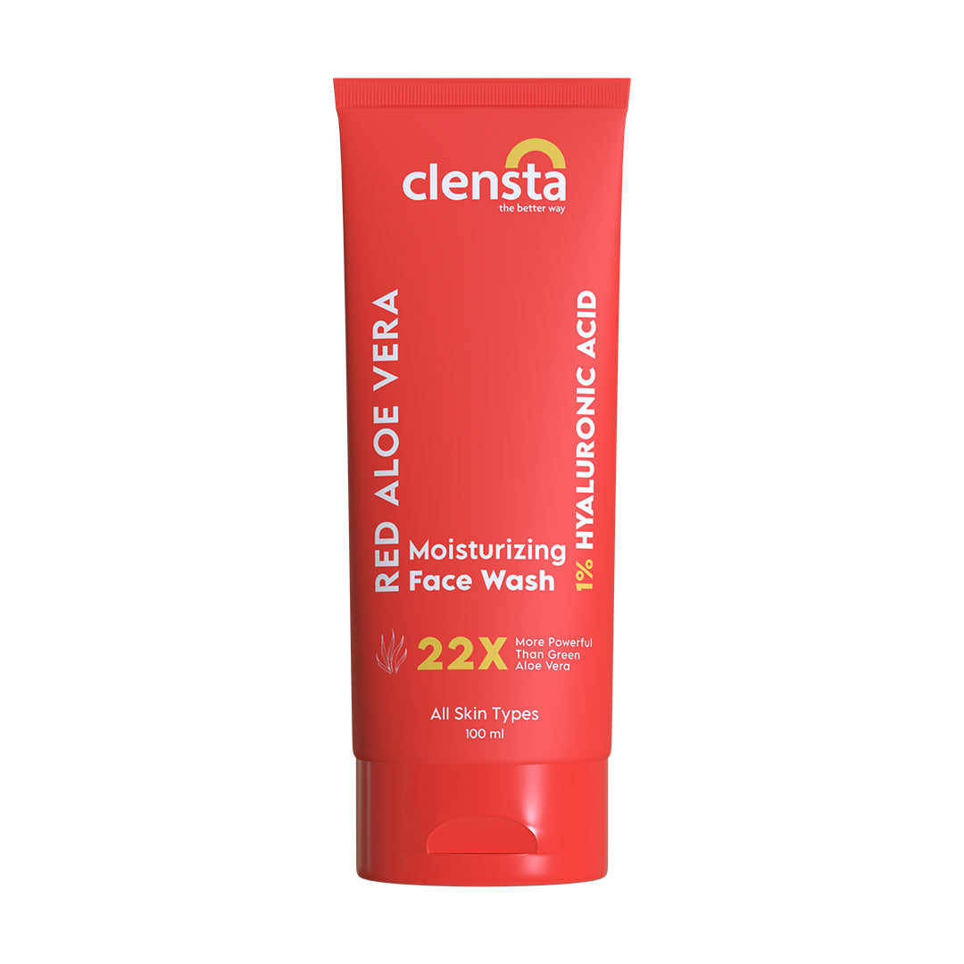 Red Aloe Vera Moisturizing Face Wash With 1% Hyaluronic Acid For Cleansing, Moisturizing & Hydrating
