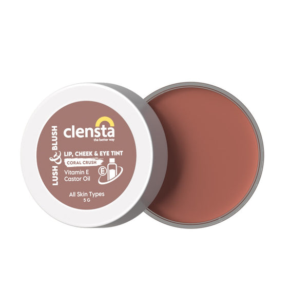 Lush & Blush Lip, Cheek & Eye Tint Coral Crush 06 With Vitamin E & Castor Oil