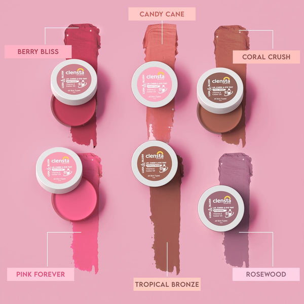 Lush & Blush Lip, Cheek & Eye Tint Pink Forever 03 With Vitamin E & Castor Oil