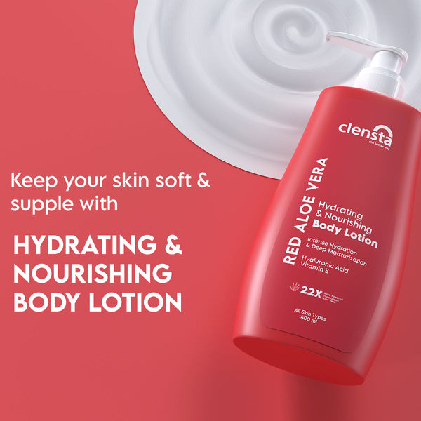Red Aloe Vera Hydrating & Nourishing Body Lotion With Hyaluronic Acid & Vitamin E