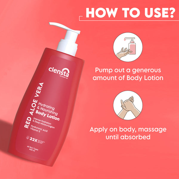 Red Aloe Vera Hydrating & Nourishing Body Lotion With Hyaluronic Acid & Vitamin E