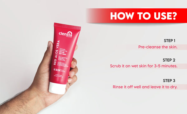Clensta Intimate Brightening Scrub For Men With 1% Allantoin, 2% Niacinamide & 0.4% Wheatgerm Oil A+ 4th Mobile banner of how to use.