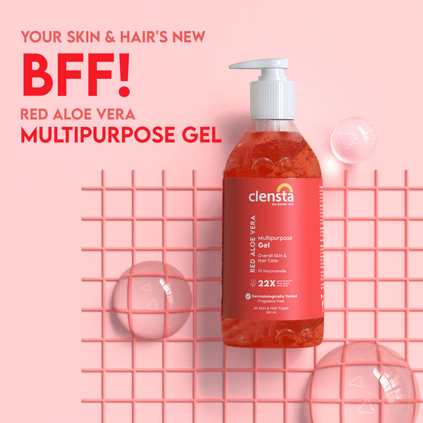 Red Aloe Vera Multipurpose Gel With 1% Niacinamide