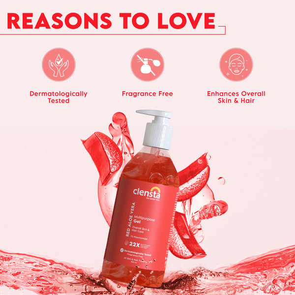 Red Aloe Vera Multipurpose Gel With 1% Niacinamide