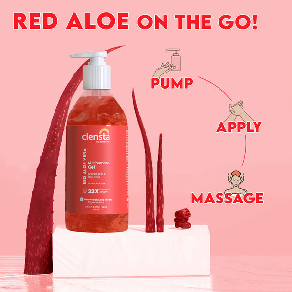 Red Aloe Vera Multipurpose Gel With 1% Niacinamide