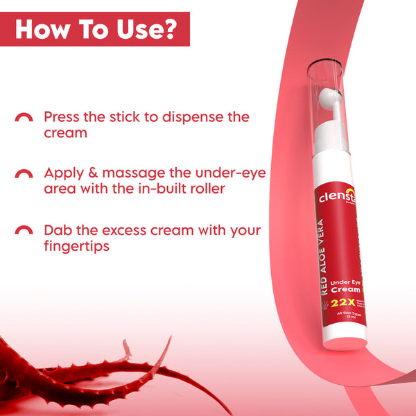 Buy Clensta Red Aloe Vera Under Eye Cream With 2% Niacinamide (Pack of 2)