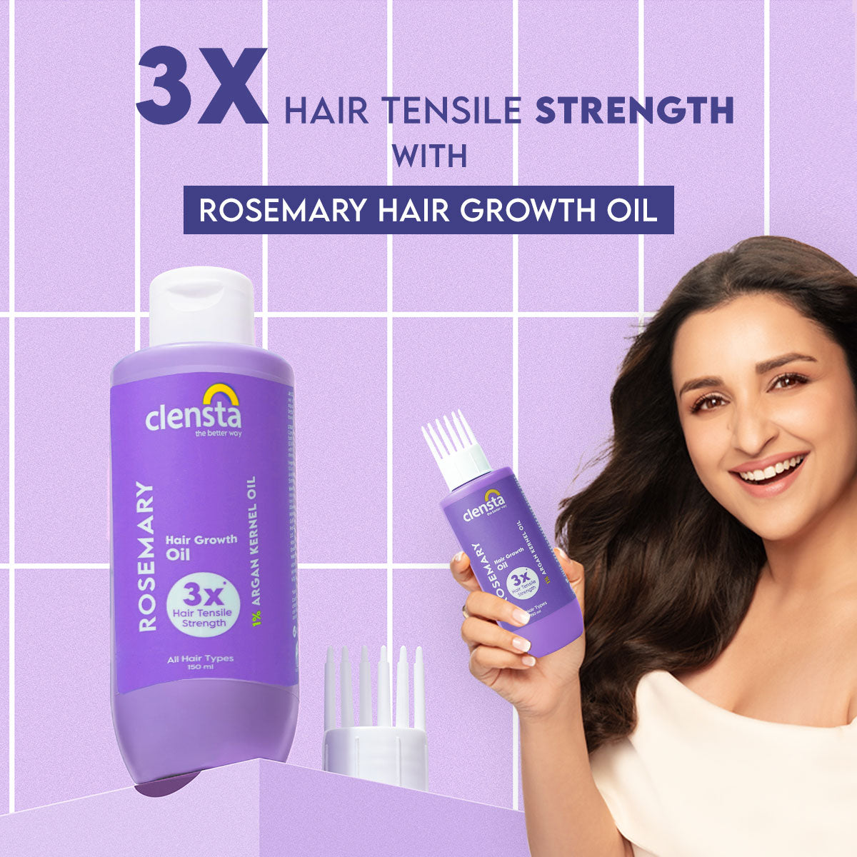 Rosemary Hair Growth Oil With 1% Argan Kernel Oil & 1% Vitamin E for Hair Growth & Reduced Hair Fall