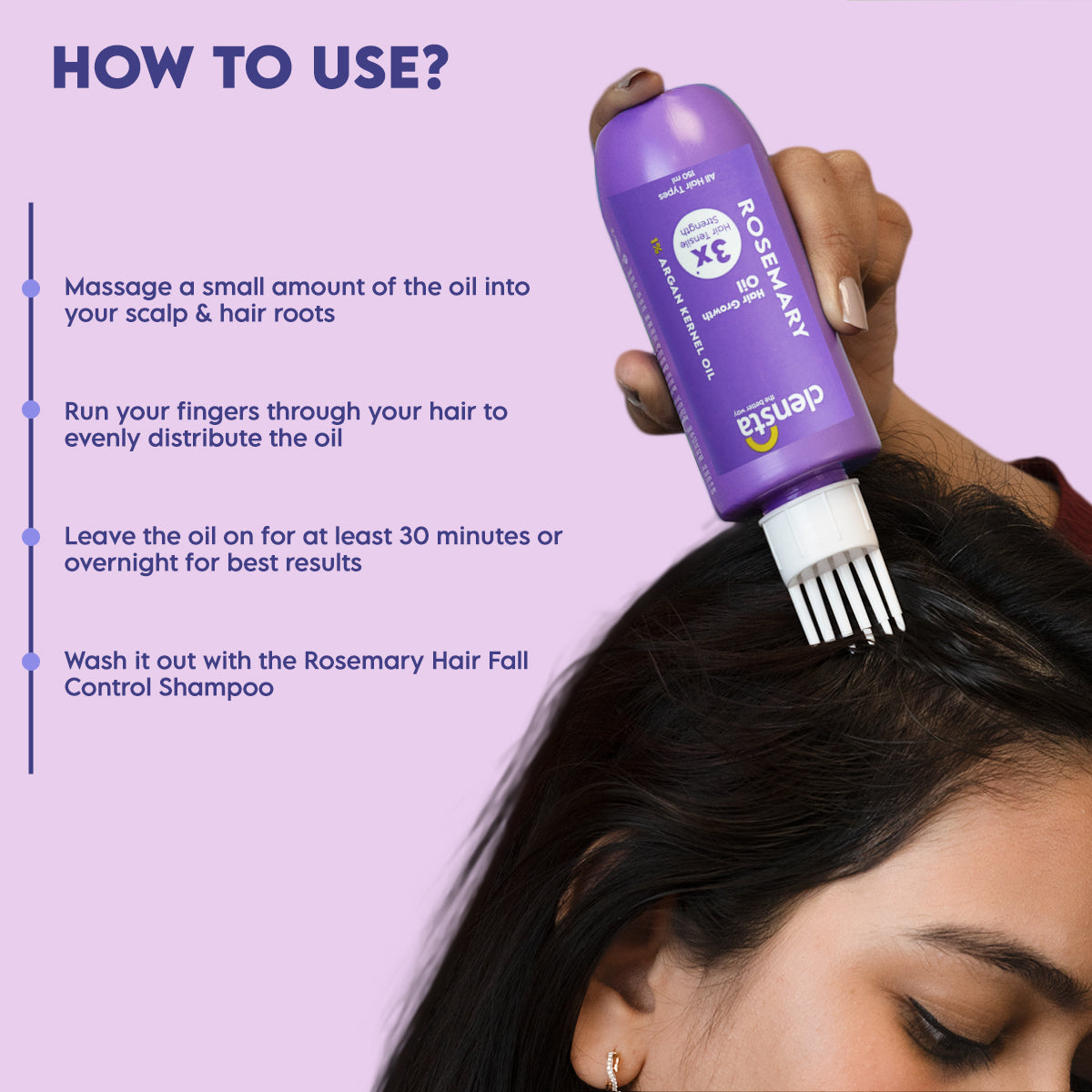 Rosemary Hair Growth Oil With 1% Argan Kernel Oil & 1% Vitamin E for Hair Growth & Reduced Hair Fall