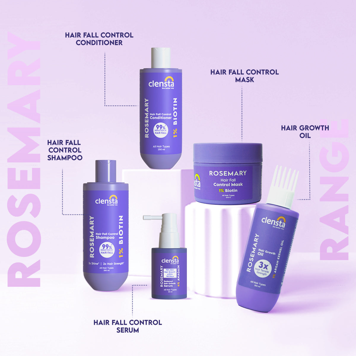 Rosemary Hair Growth Oil With 1% Argan Kernel Oil & 1% Vitamin E for Hair Growth & Reduced Hair Fall