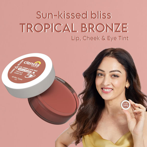 Lush & Blush Lip, Cheek & Eye Tint Tropical Bronze 05 With Vitamin E & Castor Oil