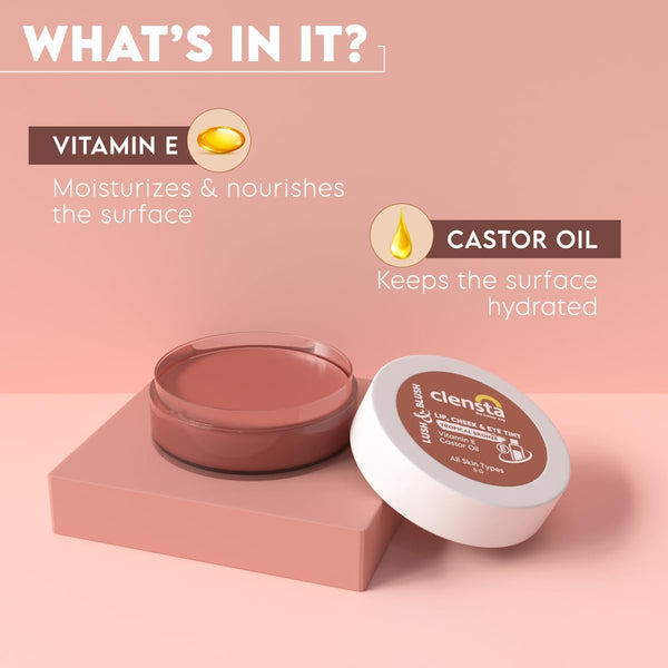 Lush & Blush Lip, Cheek & Eye Tint Tropical Bronze 05 With Vitamin E & Castor Oil