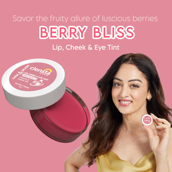 Lush & Blush Lip, Cheek & Eye Tint Berry Bliss 01 With Vitamin E & Castor Oil