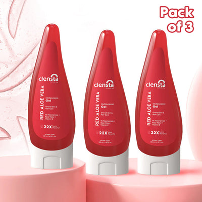 Red Aloe Vera Multipurpose Gel With 1% Niacinamide (Pack of 3) front image.