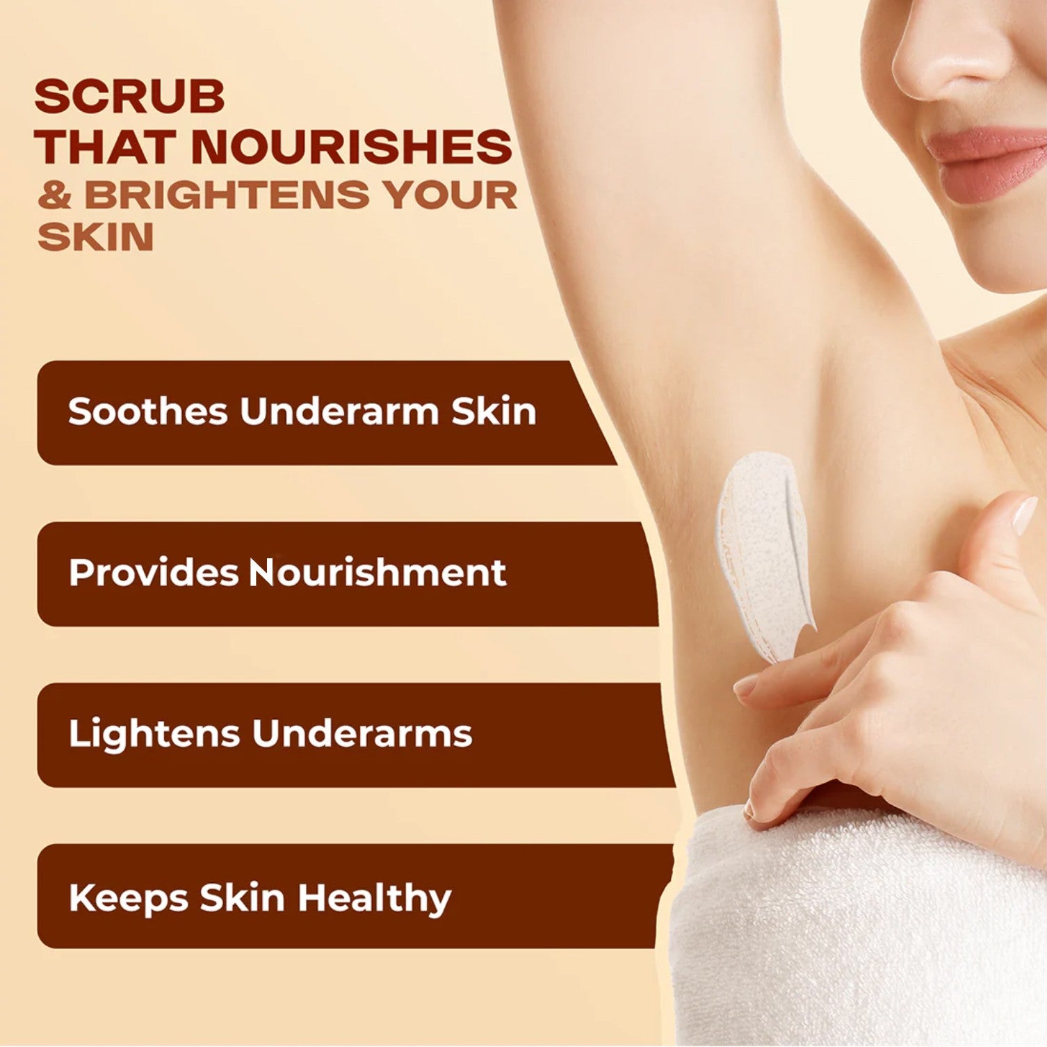 Pit Perfect Under Arm Scrub With Kaolin Clay, 2% Lactic Acid, and White Jojoba Beads For Smooth & Bright Underarms