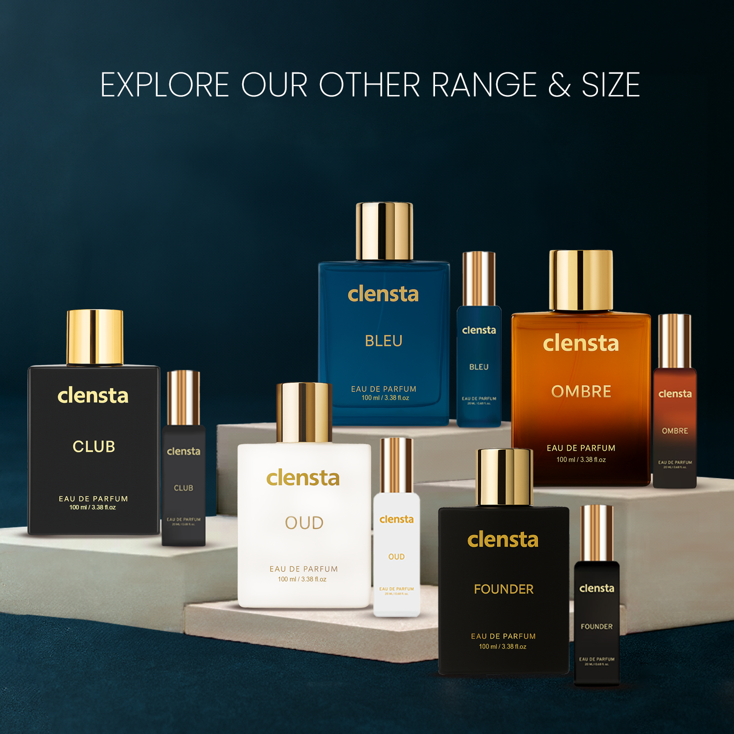 Clensta Bleu Perfume | Inspired by aqua & citrus accords of Bleu de Chanel | For Men | EDP 100ml