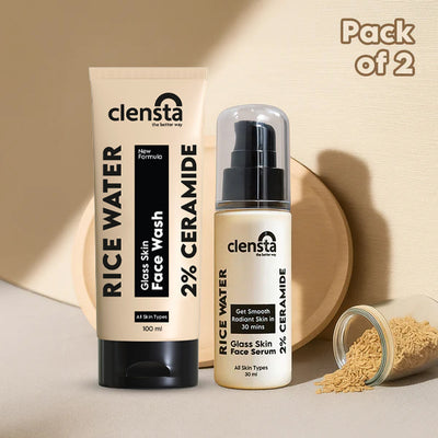 Clensta Rice Water Face Wash & Serum with 2% Ceramide