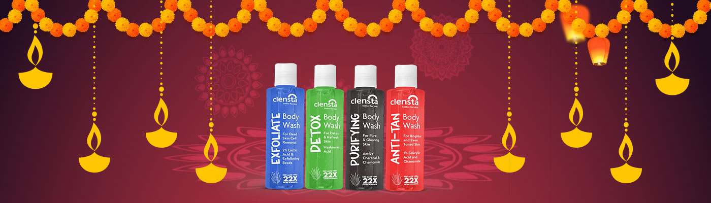 Glow and Shine this Diwali with Exclusive Range of Red Aloe Vera Body Washes - https://clensta.com/