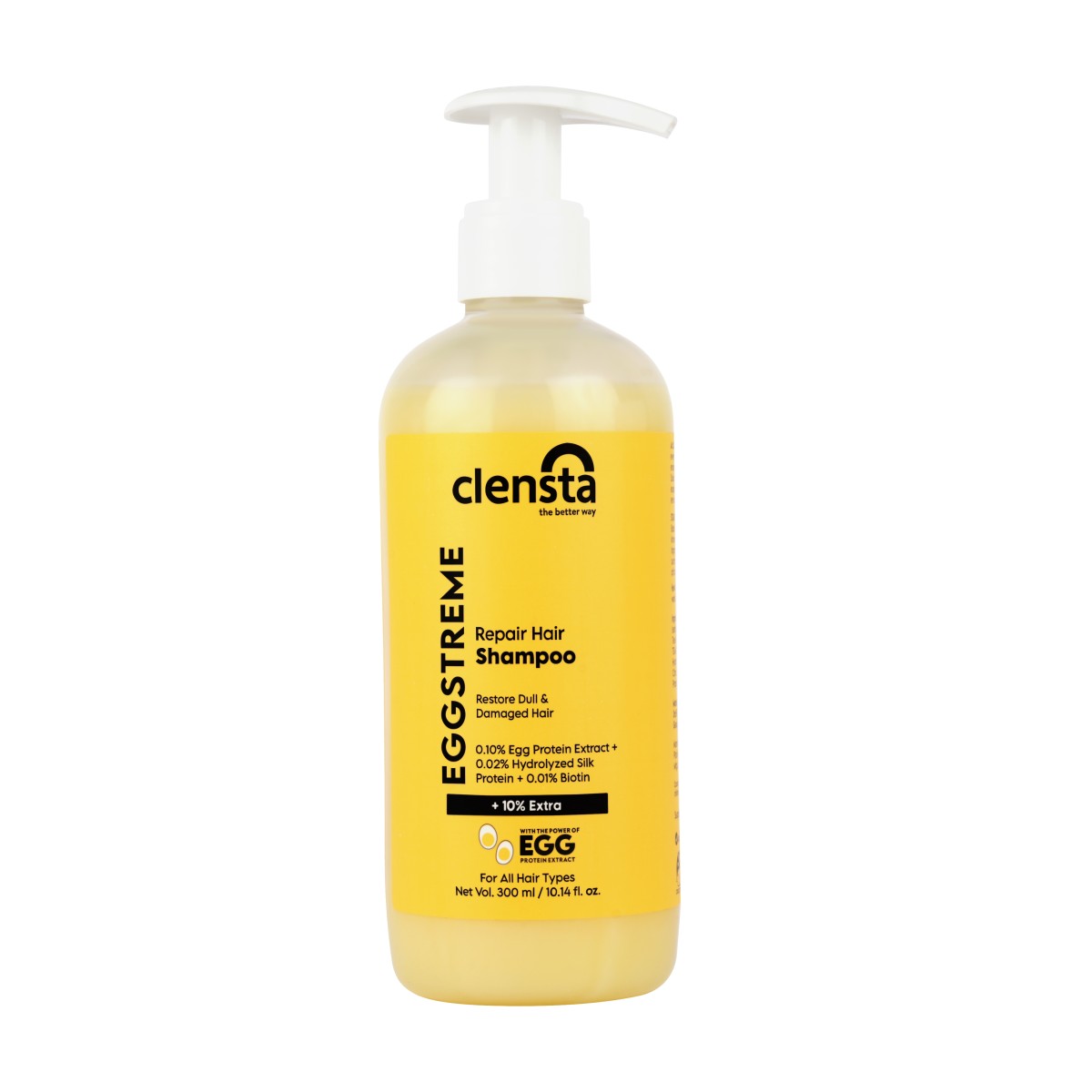 Eggstreme Repair Hair Shampoo with 0.10% Egg Protein Extract, 0.02% Hydrolyzed Silk Protein, 0.01% Biotin