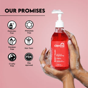 Clensta Anti-Tan & Brightening Body Wash With 0.5% Salicylic Acid & 0.2% Chamomile Extract, 4th image of commitments