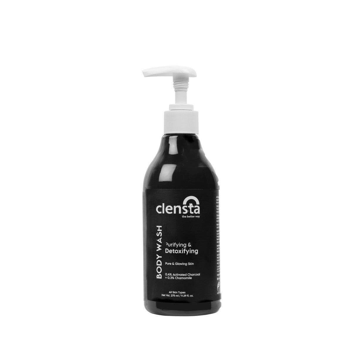 Purifying & Detoxifying Body Wash With 0.4% Activated Charcoal & 0.3% Chamomile Extract For Oil Control & Odor Protection