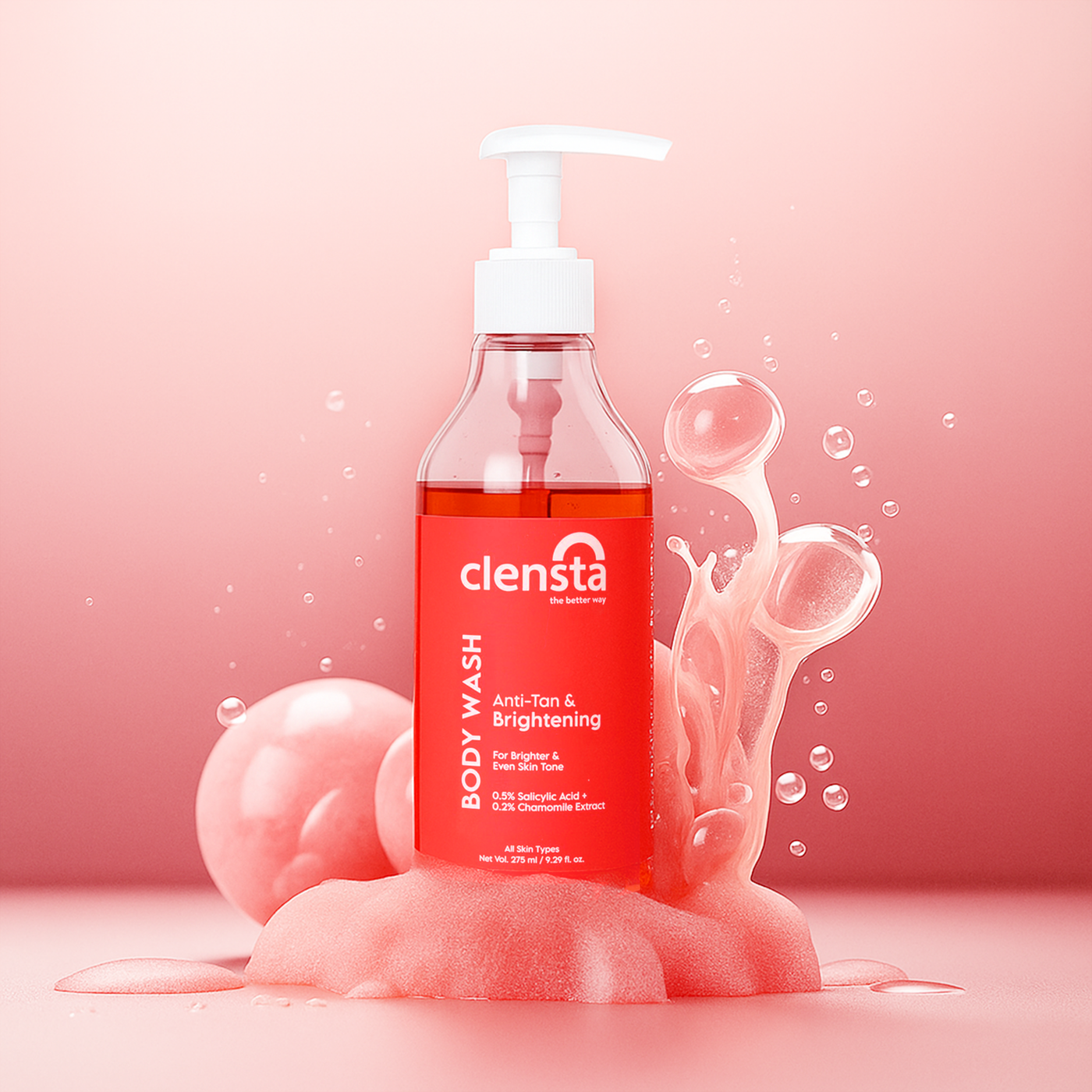 Clensta Anti-Tan Brightening Body Wash with Salicylic Acid and Chamomile Extract