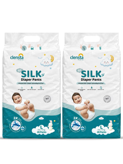 IIT SILK Diaper Pants for 9 to 14 kg Babies | Large | Pack of 2 (56 Pants)