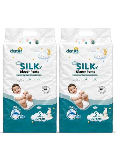 IIT SILK Diaper Pants for 5 to 8 kg Babies | Small | Pack of 2 (72 Pants)