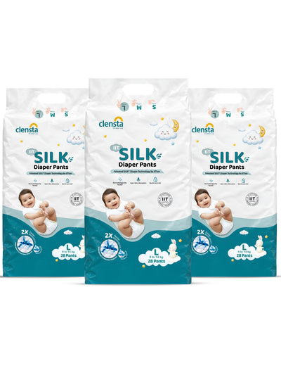 IIT SILK Diaper Pants for 9 to 14 kg Babies | Large | Pack of 3 (84 Pants)