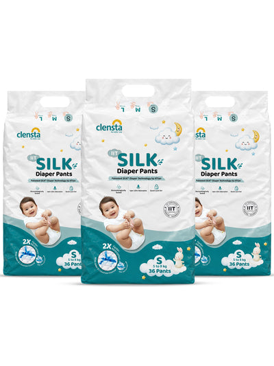 IIT SILK Diaper Pants for 5 to 8 kg Babies | Small | Pack of 3 (108 Pants)