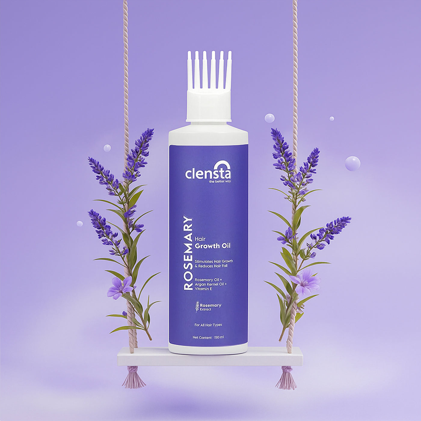 Clensta Rosemary Hair Growth Oil with Argan Kernel Oil and Vitamin E for hair growth and nourishment